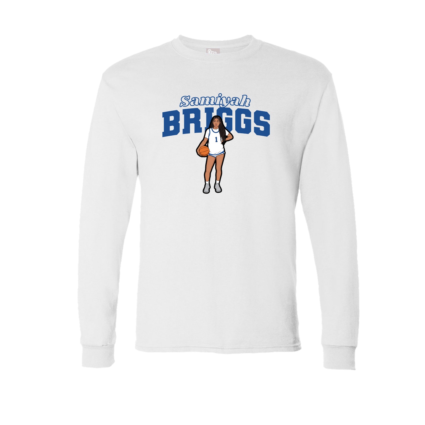 Long Sleeve Tee — Name Arch in White