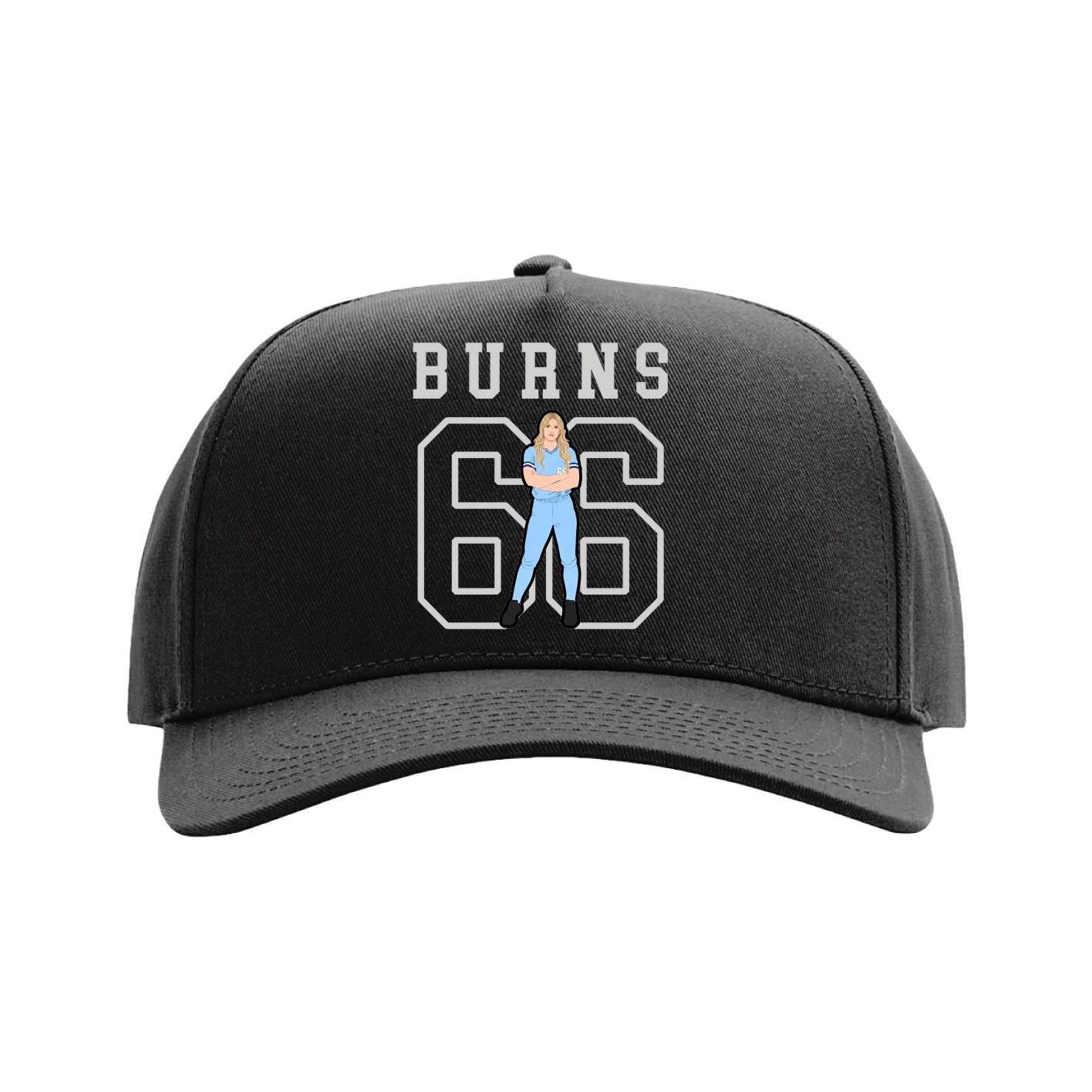 Full Fabric Five-Panel Champ Cap — Shirsey in Black