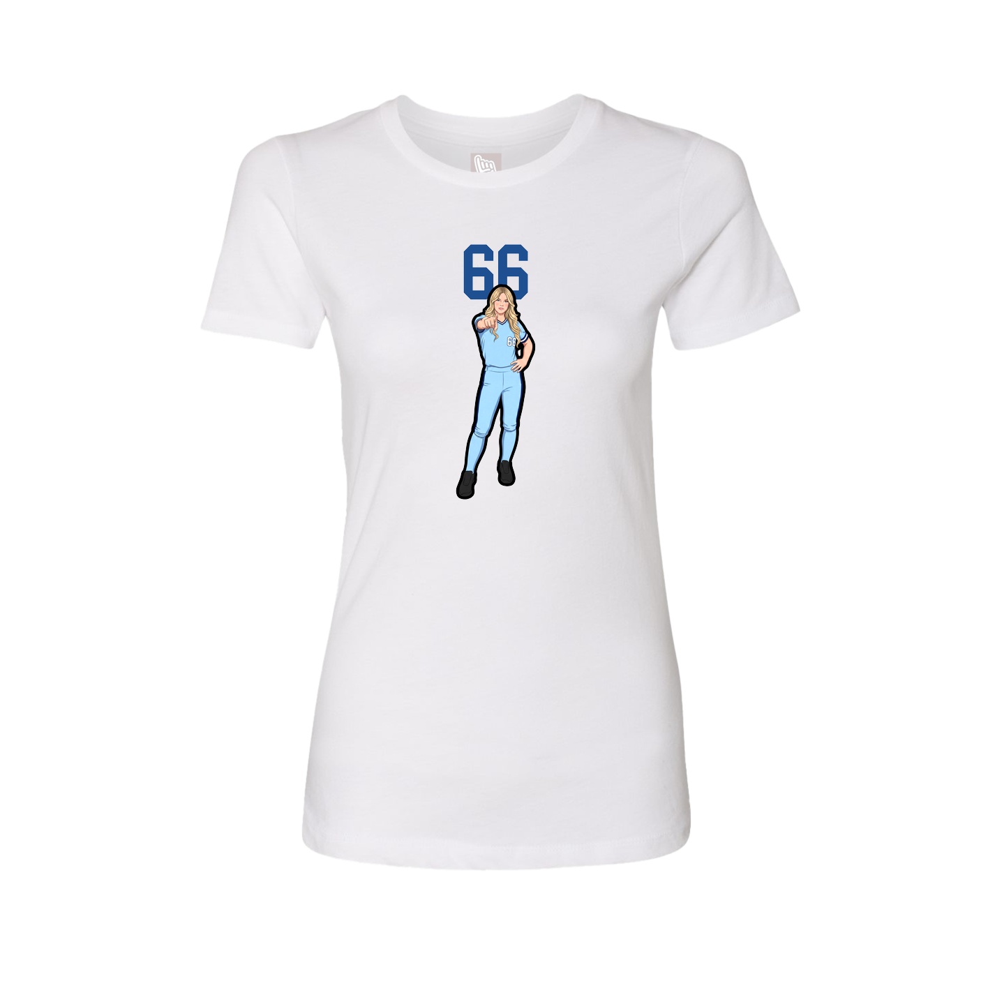 Fitted Women's Tee — Number Top in White