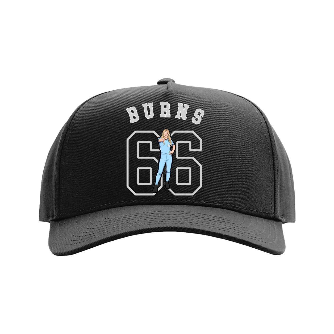 Full Fabric Five-Panel Champ Cap — Shirsey Arch in Black