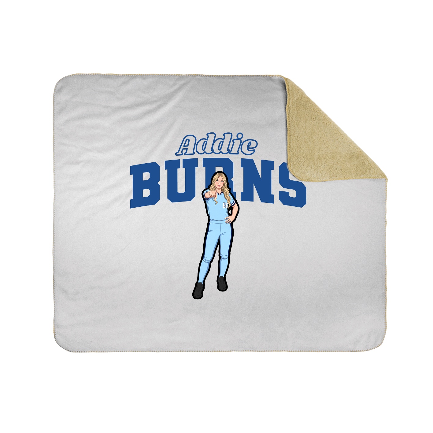 Throw Blanket — Name Arch in White