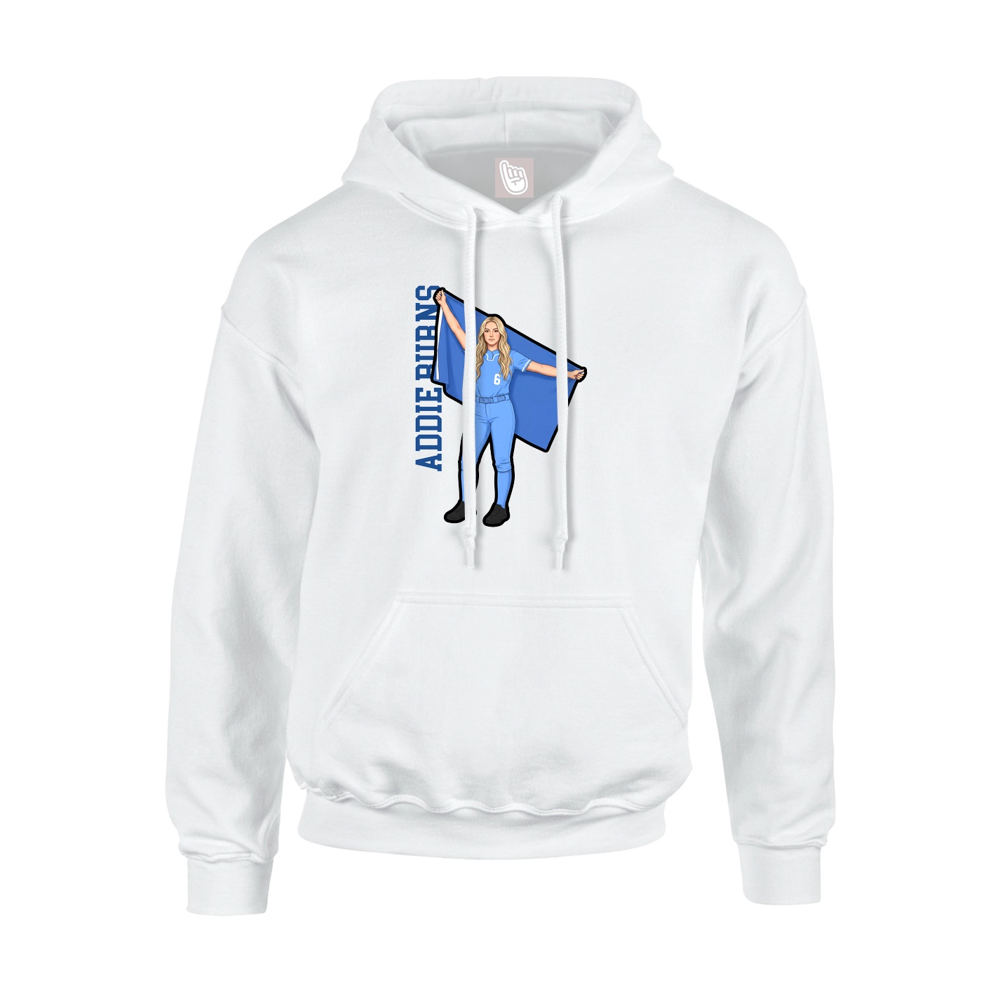 Hoodie — Name Vertical in White