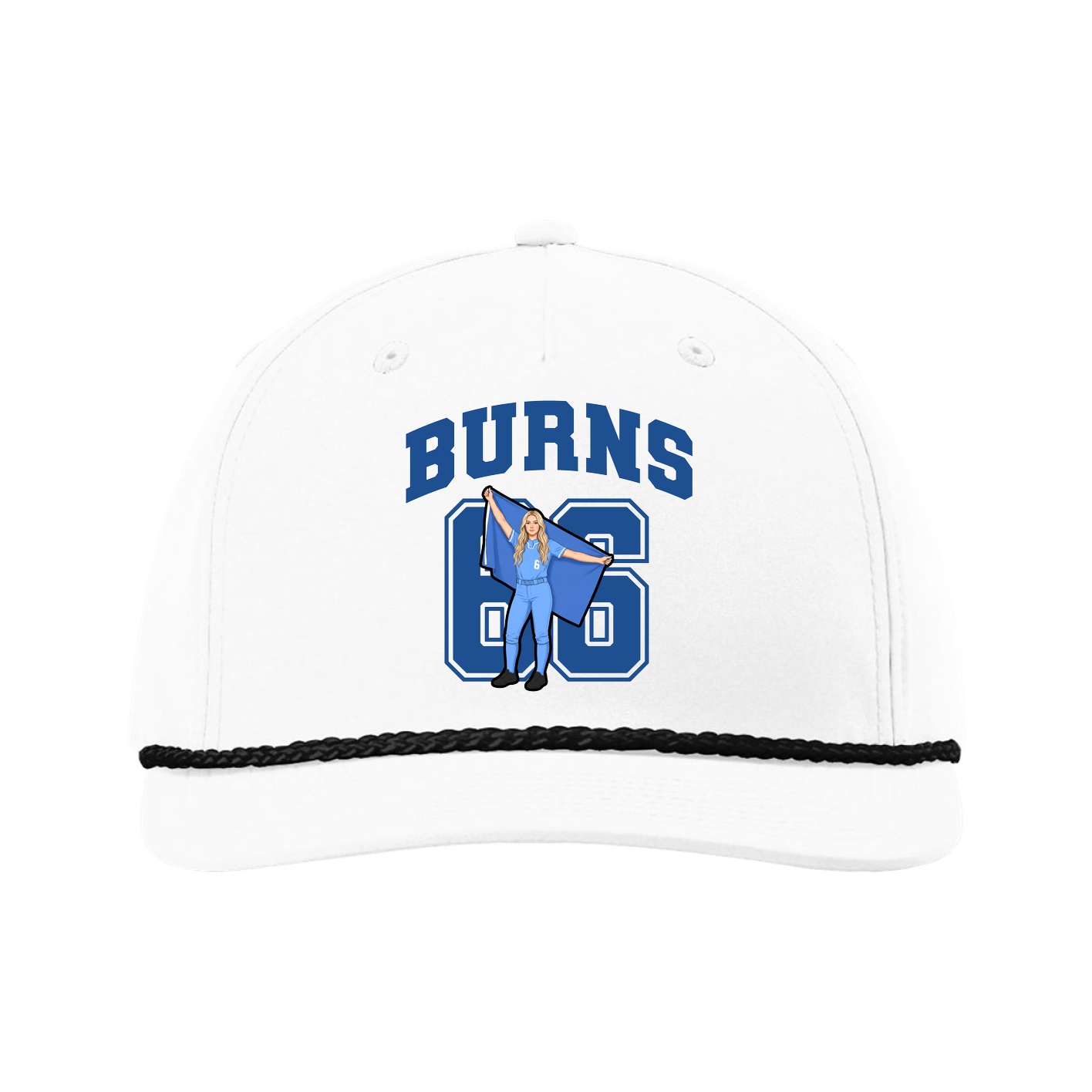 Five-Panel Classic Rope Cap — Number in White