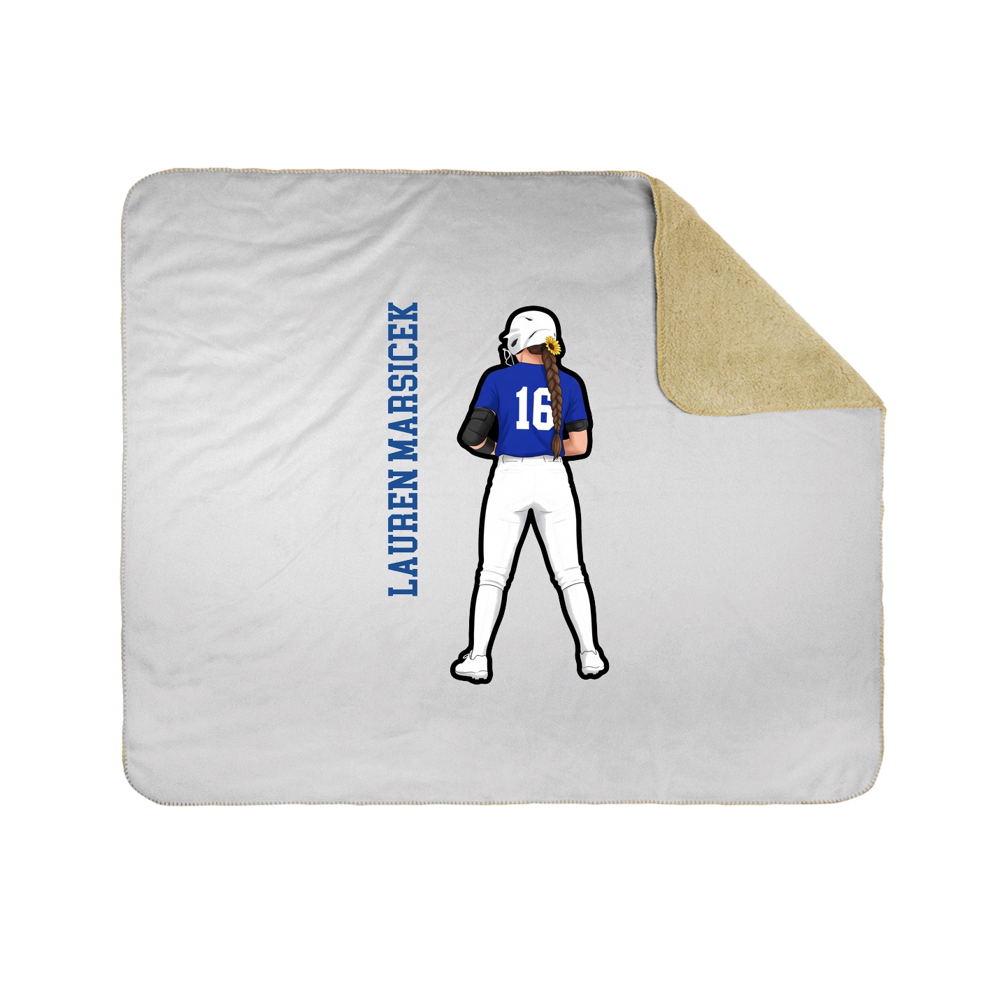 Throw Blanket — Name Vertical in White