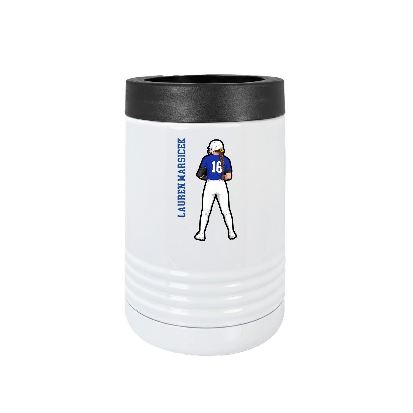 Beverage Holder — Name Vertical in White