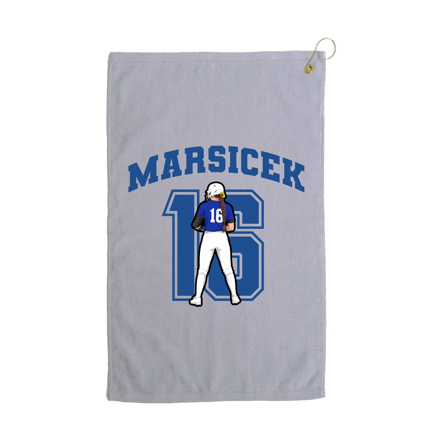 Golf Towel — Number in Grey