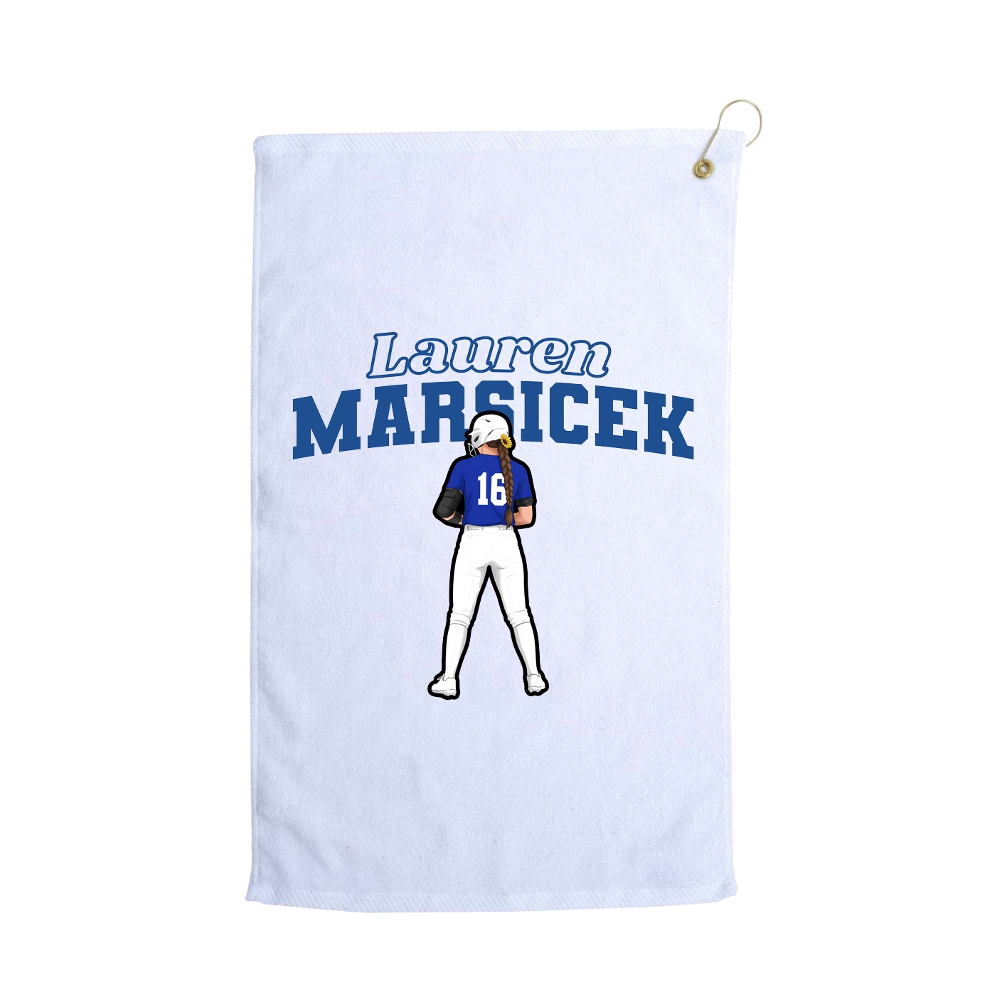 Golf Towel — Name Arch in White