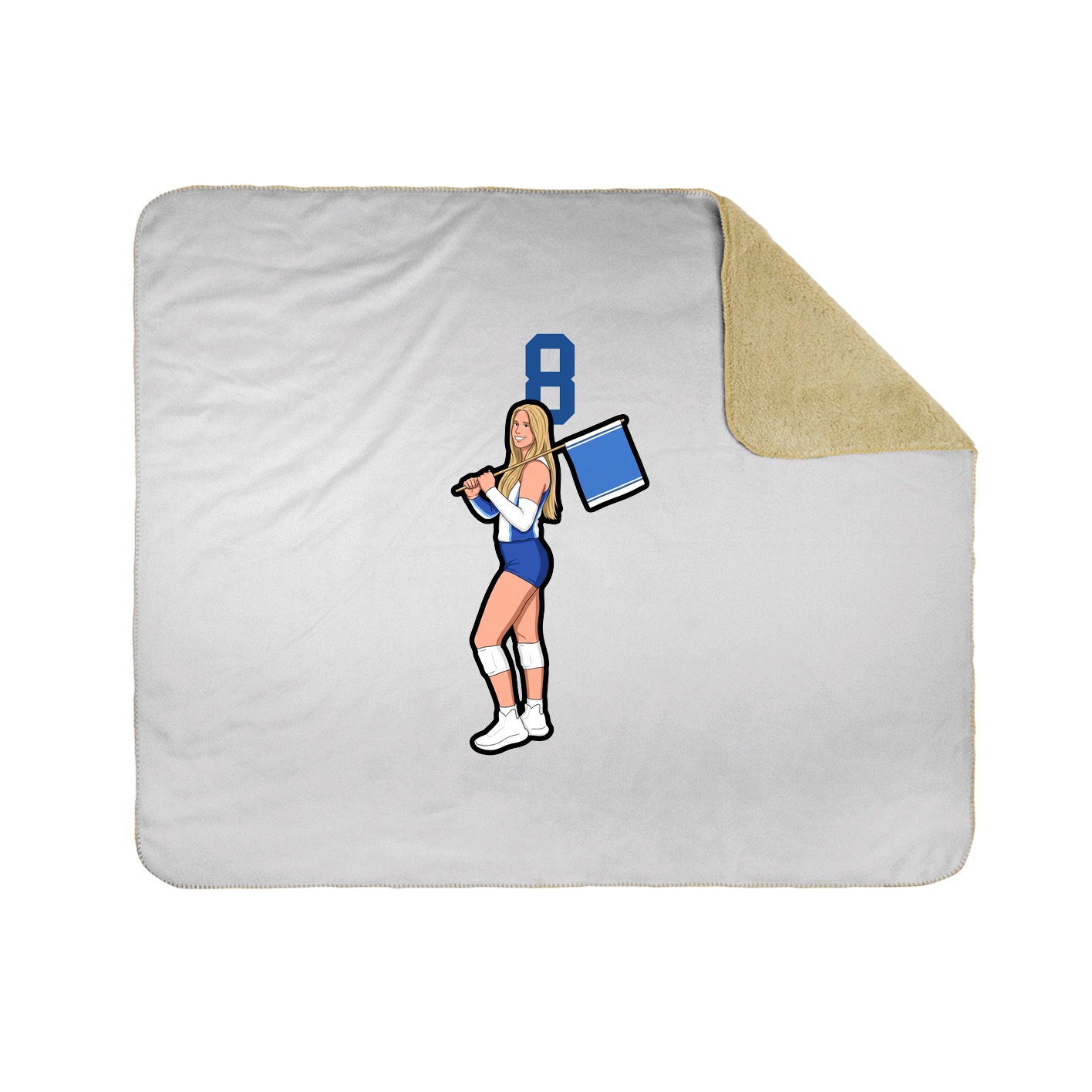 Throw Blanket — Number Top in White