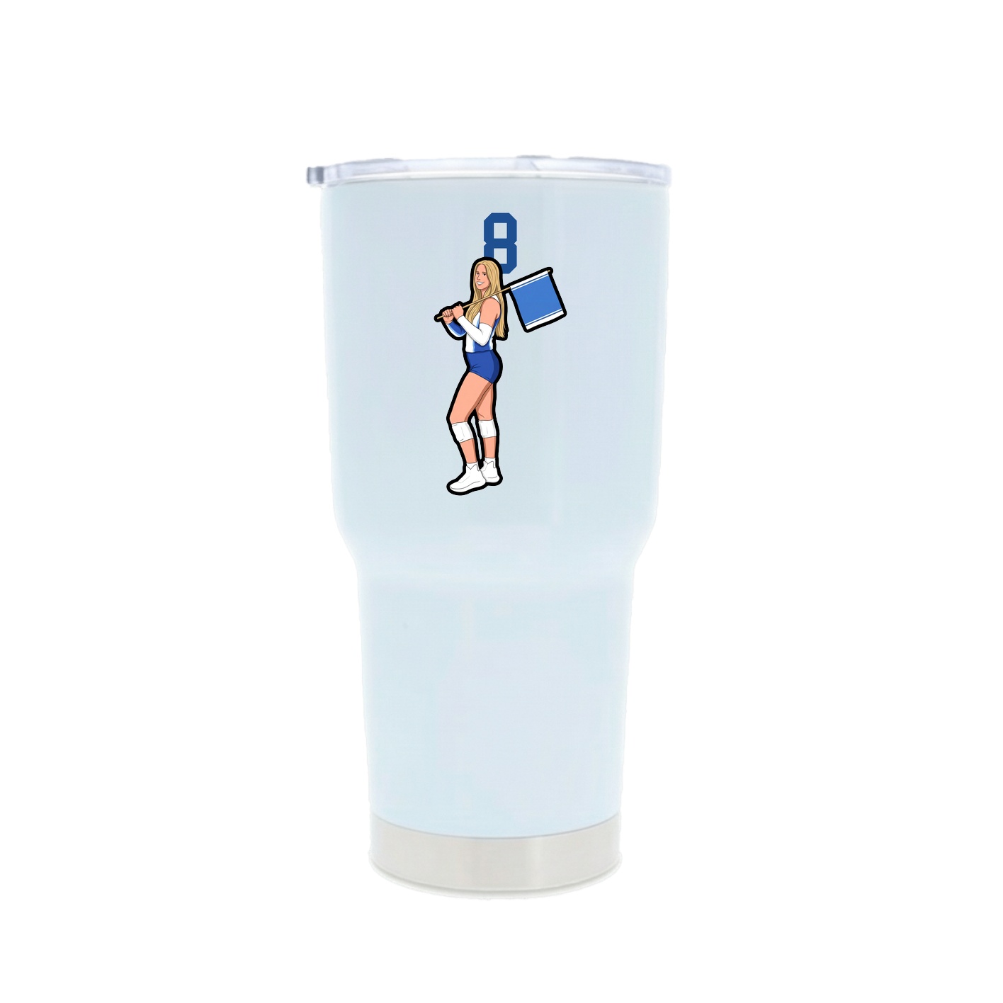 30oz Stainless Steel Tumbler — Number Top in White