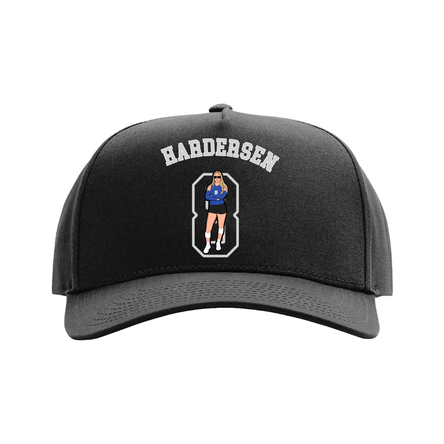 Full Fabric Five-Panel Champ Cap — Shirsey Arch in Black