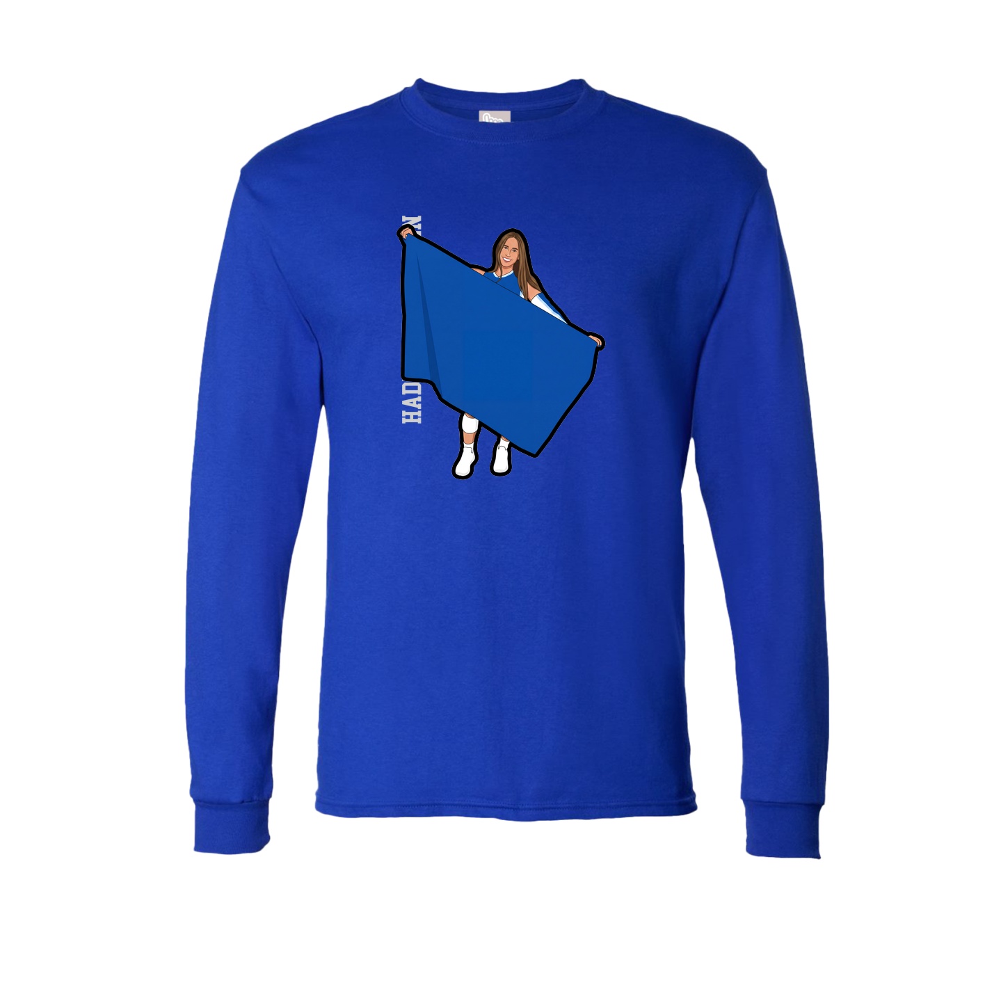 Long Sleeve Tee — Name Vertical in Royal