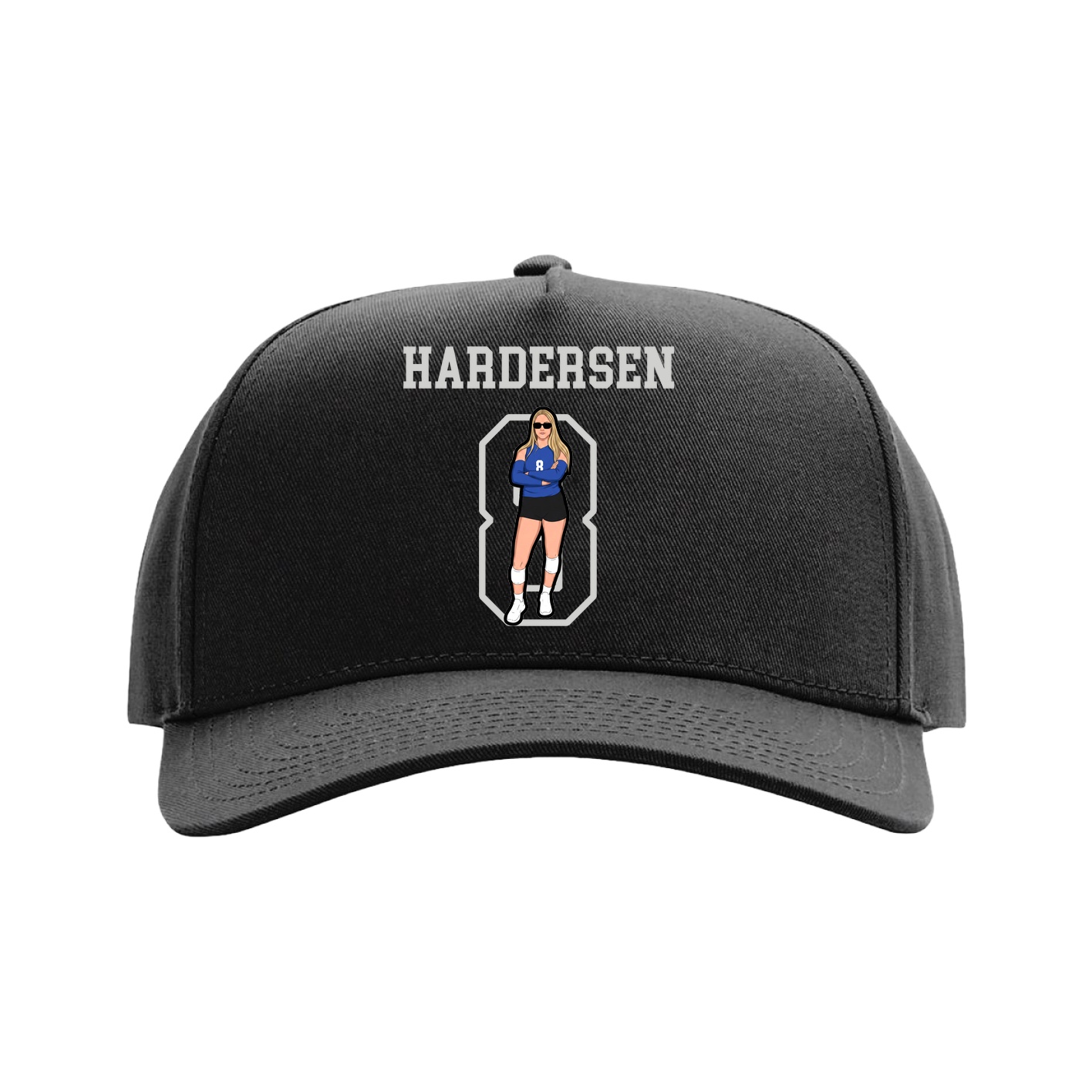 Full Fabric Five-Panel Champ Cap — Shirsey in Black