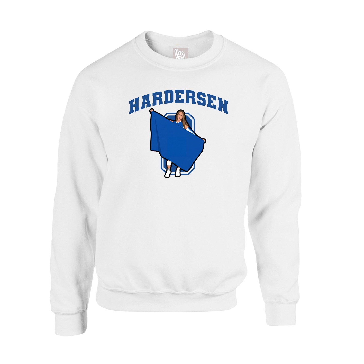 Fleece Crew — Number in White