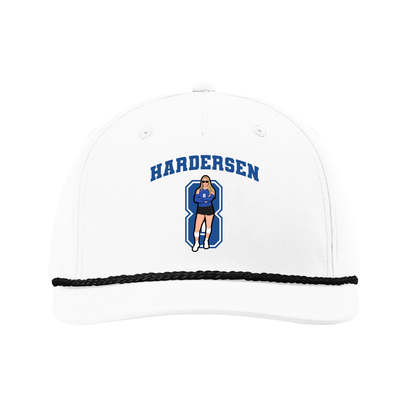 Five-Panel Classic Rope Cap — Number in White