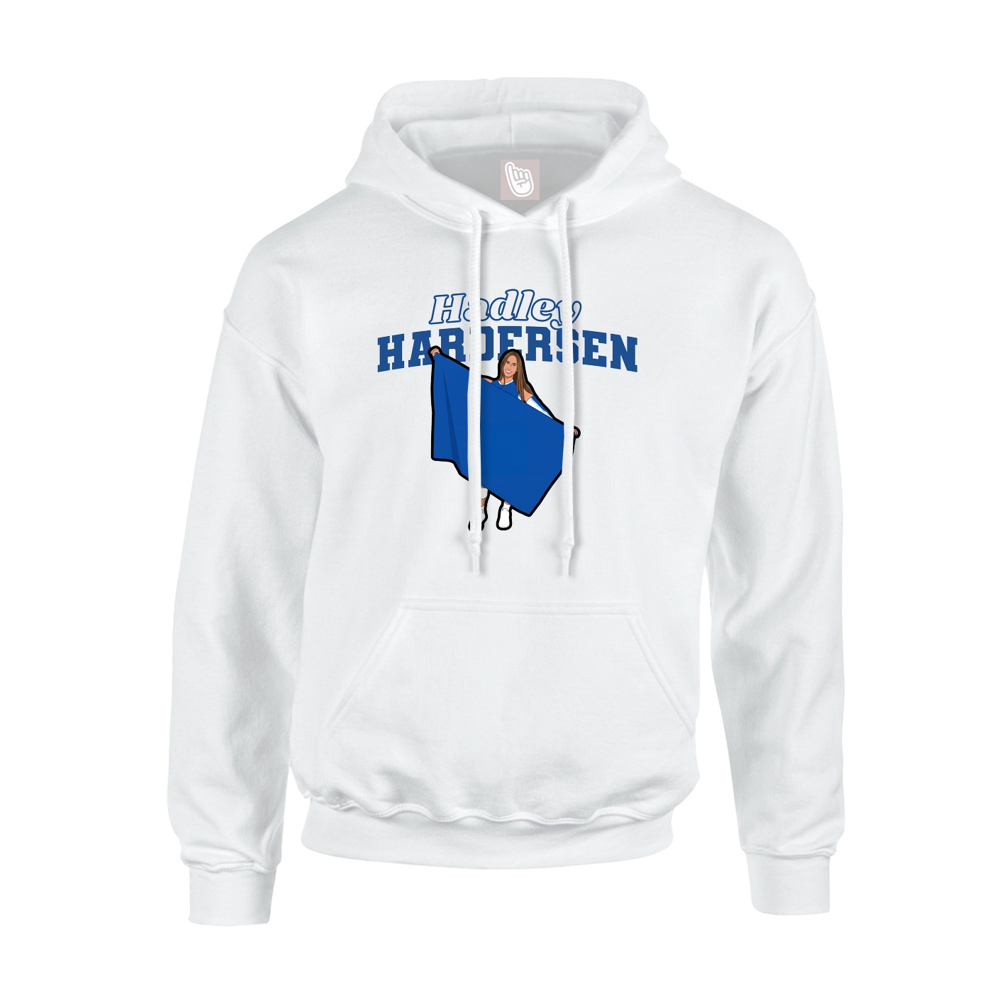 Youth Hoodie — Name Arch in White