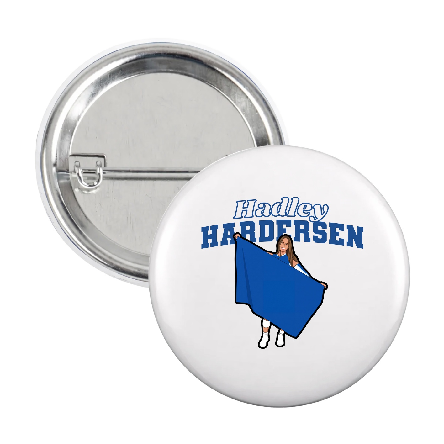Game Day Button — Name Arch in White