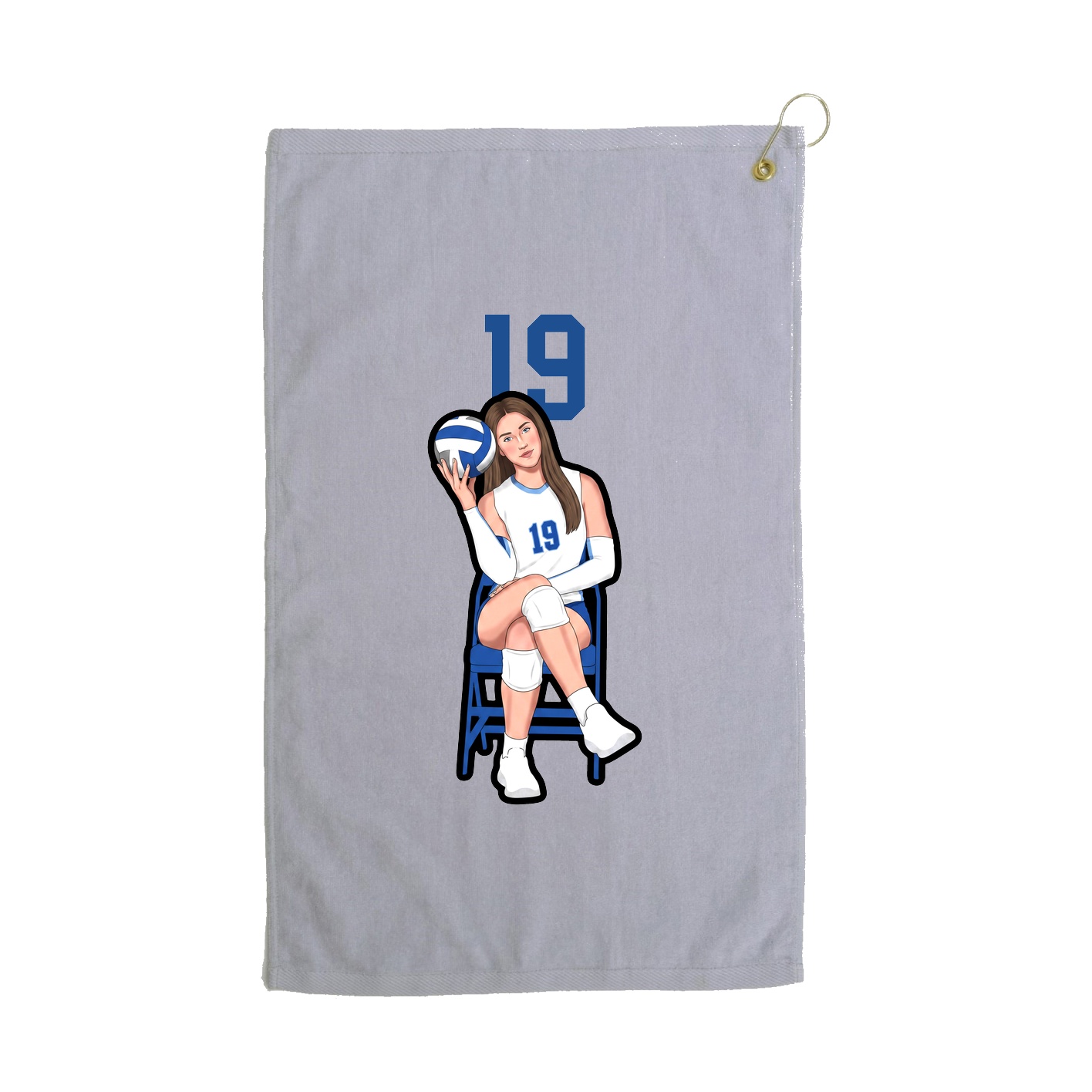Golf Towel — Number Top in Grey