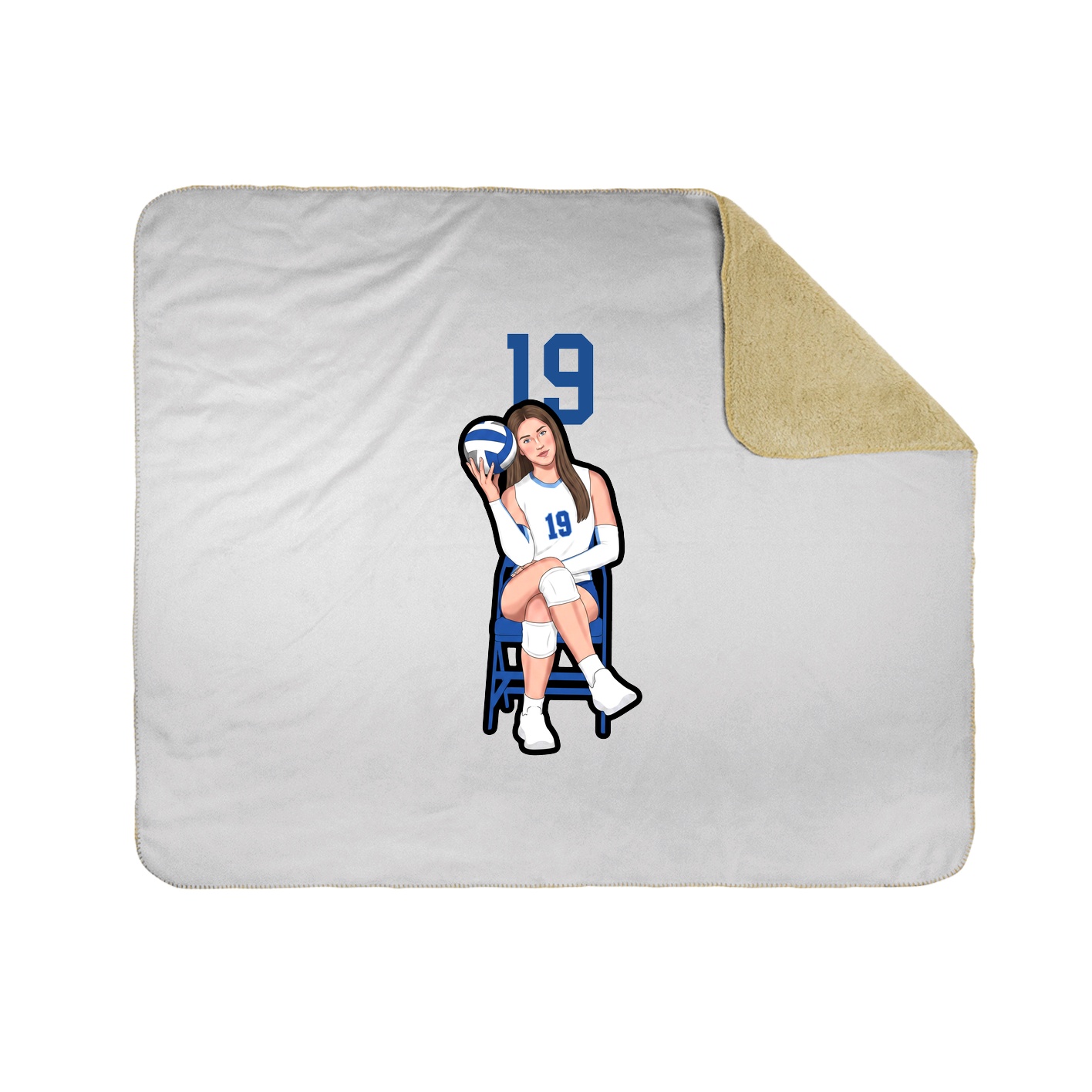 Throw Blanket — Number Top in White