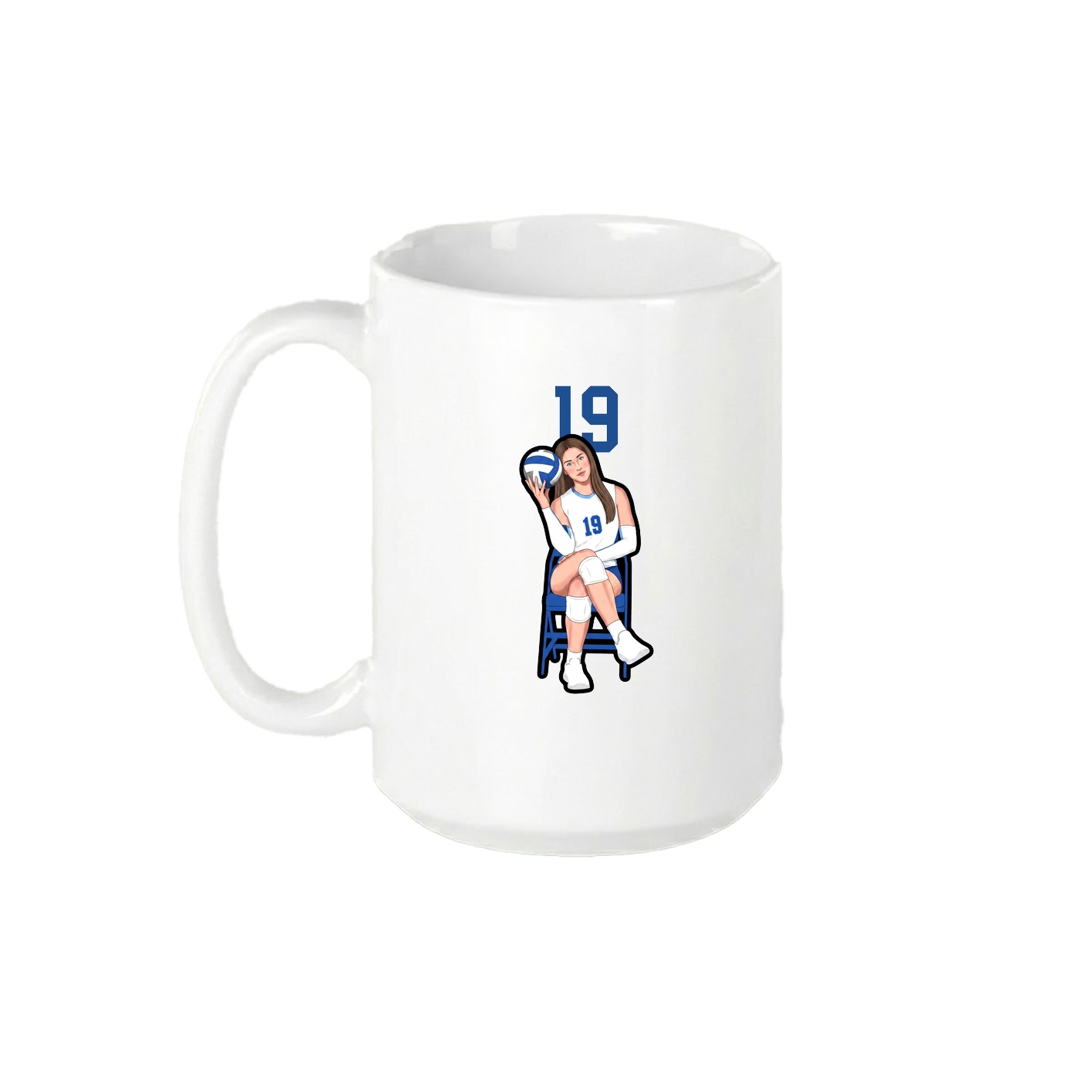 15oz Coffee Mug — Number Top in White