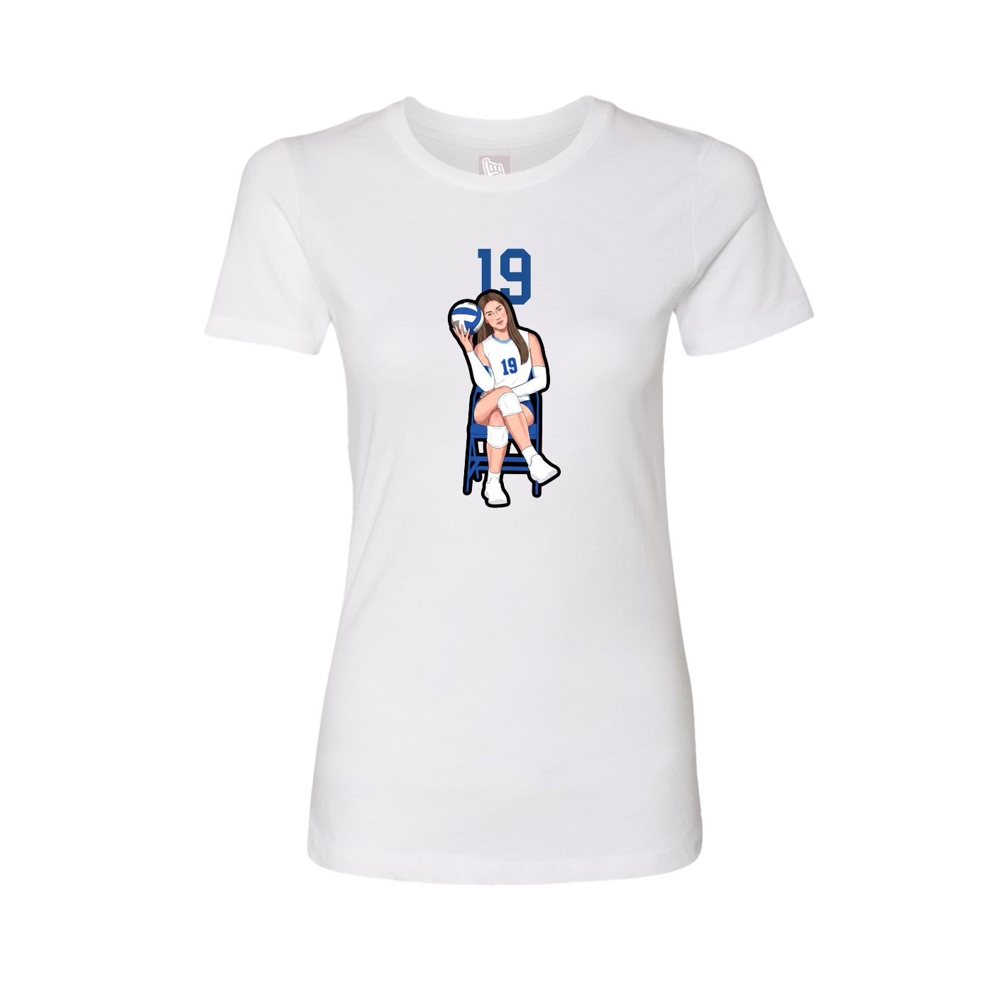 Fitted Women's Tee — Number Top in White