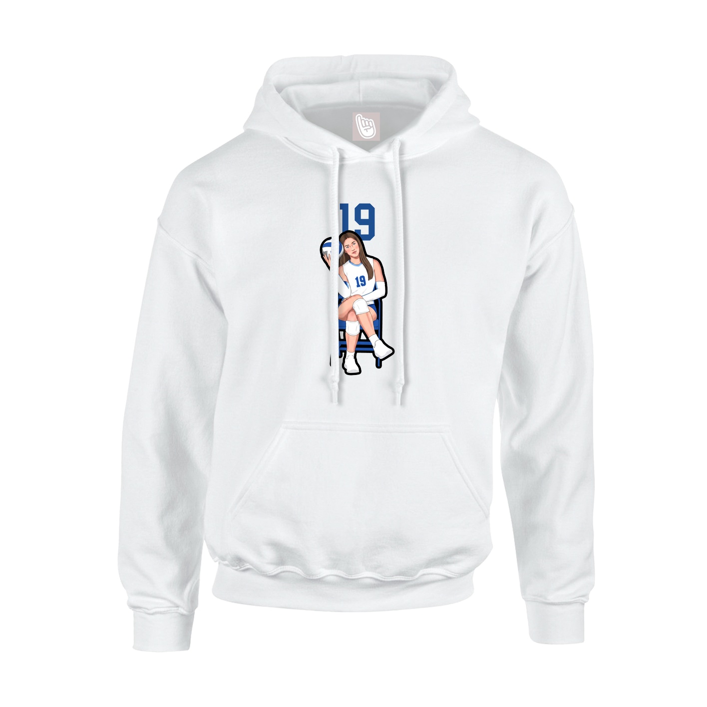 Youth Hoodie — Number Top in White