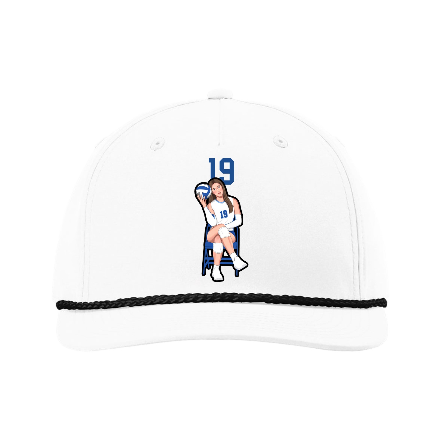 Five-Panel Classic Rope Cap — Number Top in White