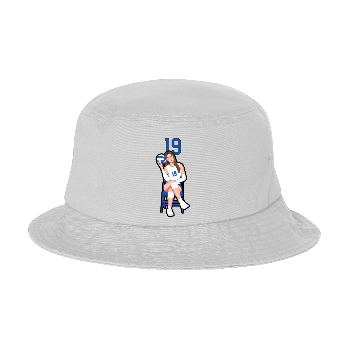 Bucket Cap — Number Top in White