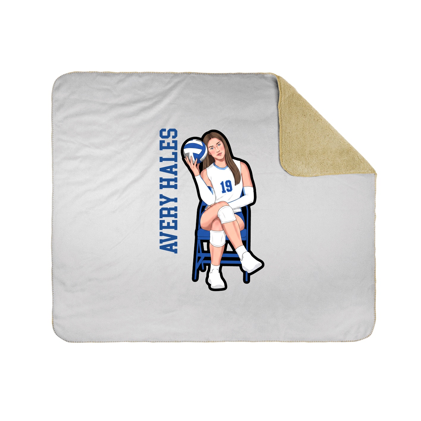 Throw Blanket — Name Vertical in White