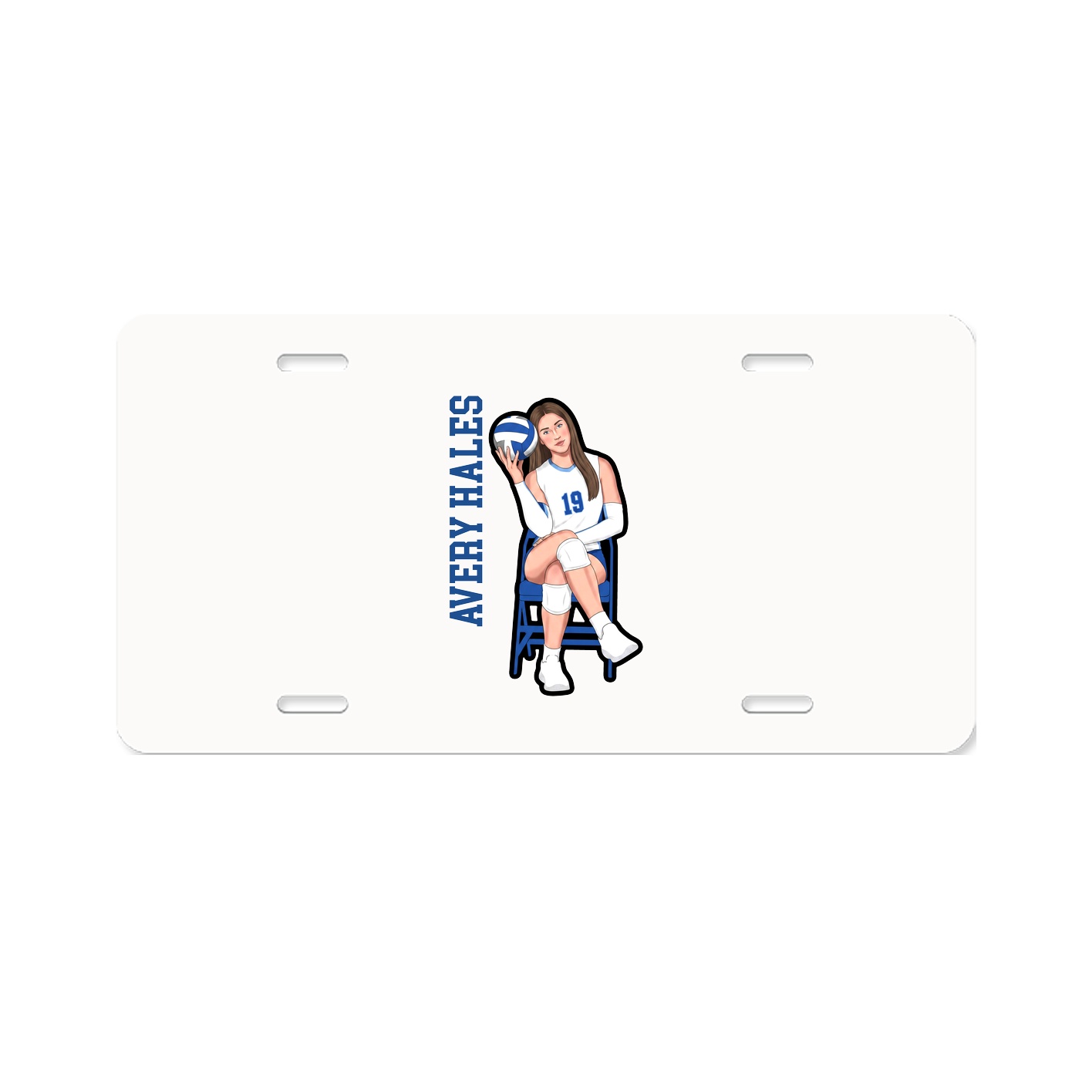 License Plate — Name Vertical in Classic