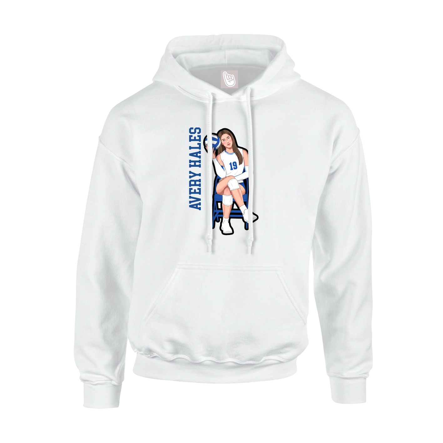 Hoodie — Name Vertical in White