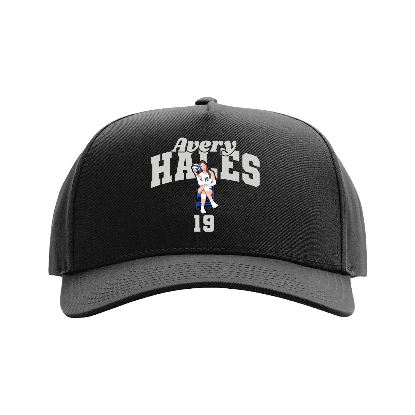 Full Fabric Five-Panel Champ Cap — Signature Arch in Black