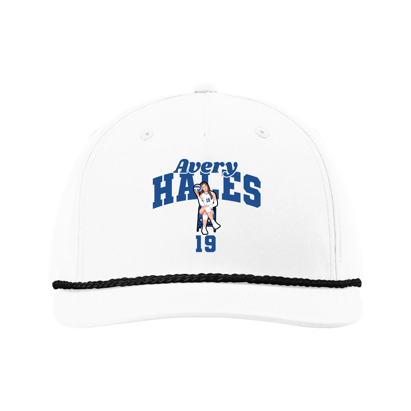 Five-Panel Classic Rope Cap — Signature Arch in White