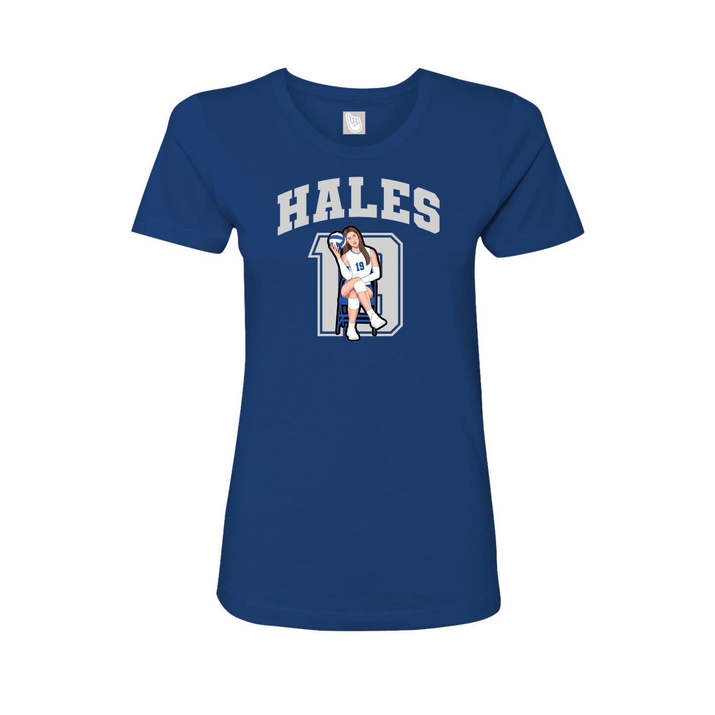 Fitted Women's Tee — Number in Royal