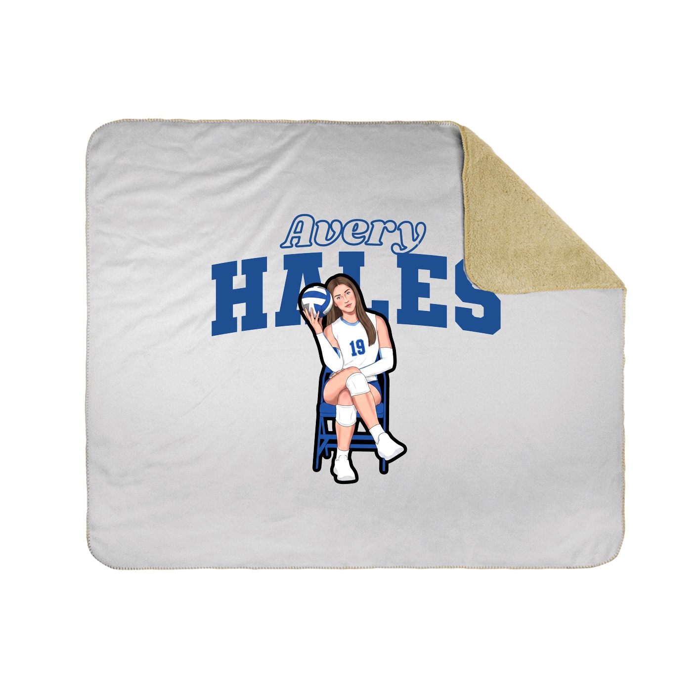 Throw Blanket — Name Arch in White