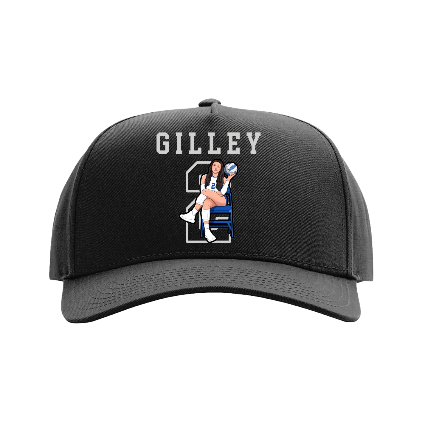 Full Fabric Five-Panel Champ Cap — Shirsey in Black