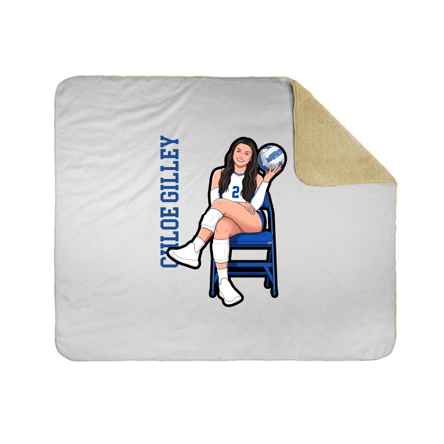 Throw Blanket — Name Vertical in White