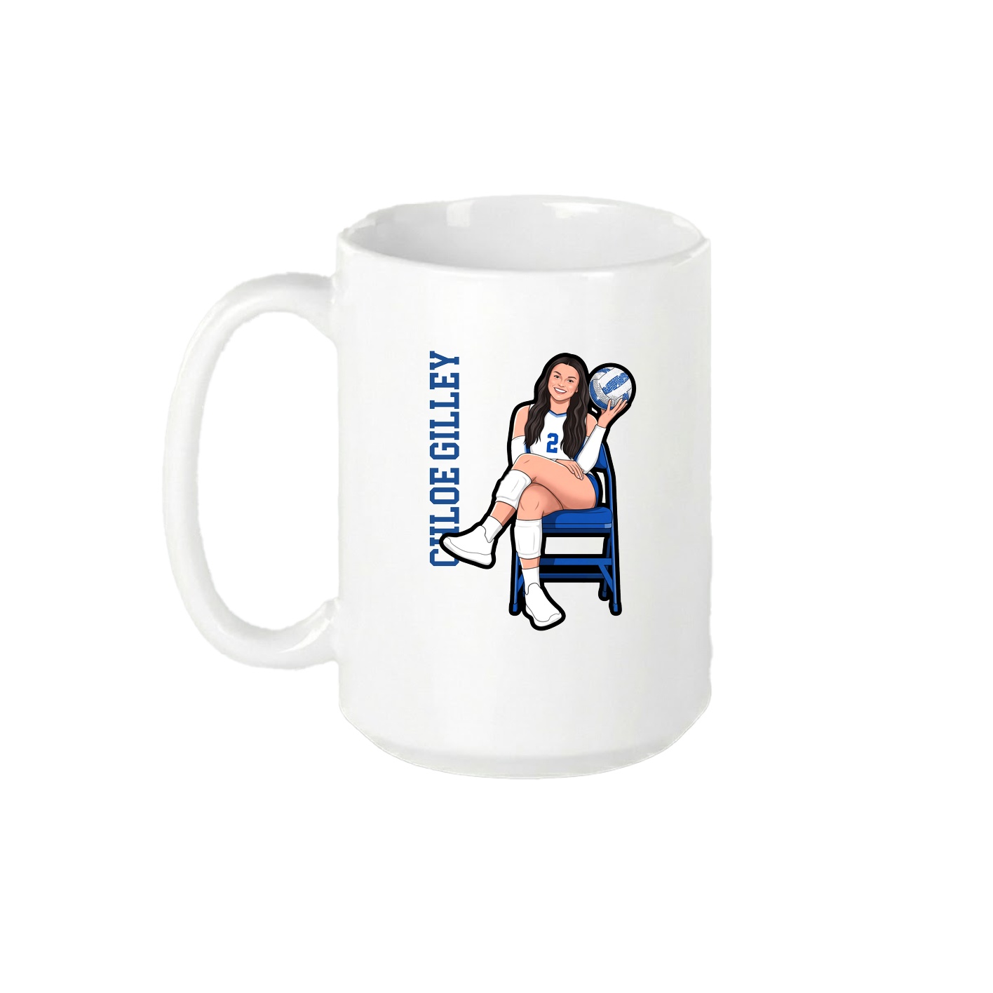 15oz Coffee Mug — Name Vertical in White