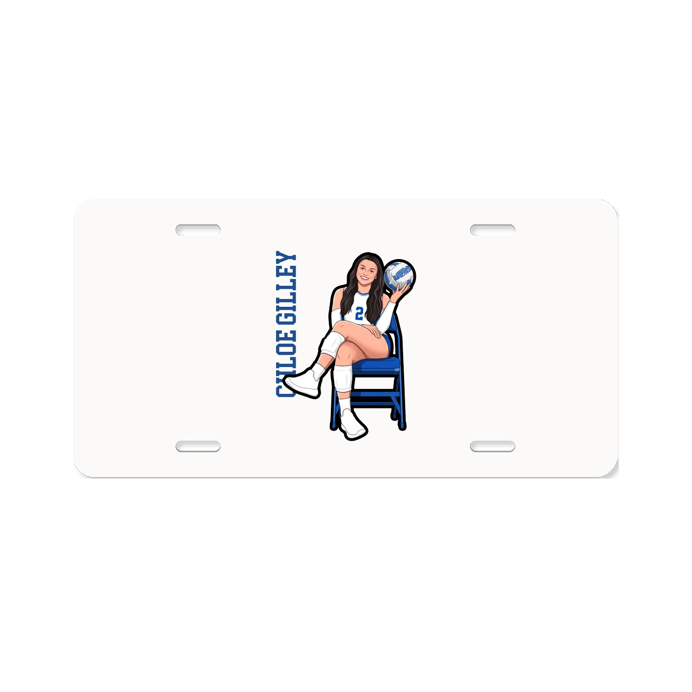 License Plate — Name Vertical in Classic