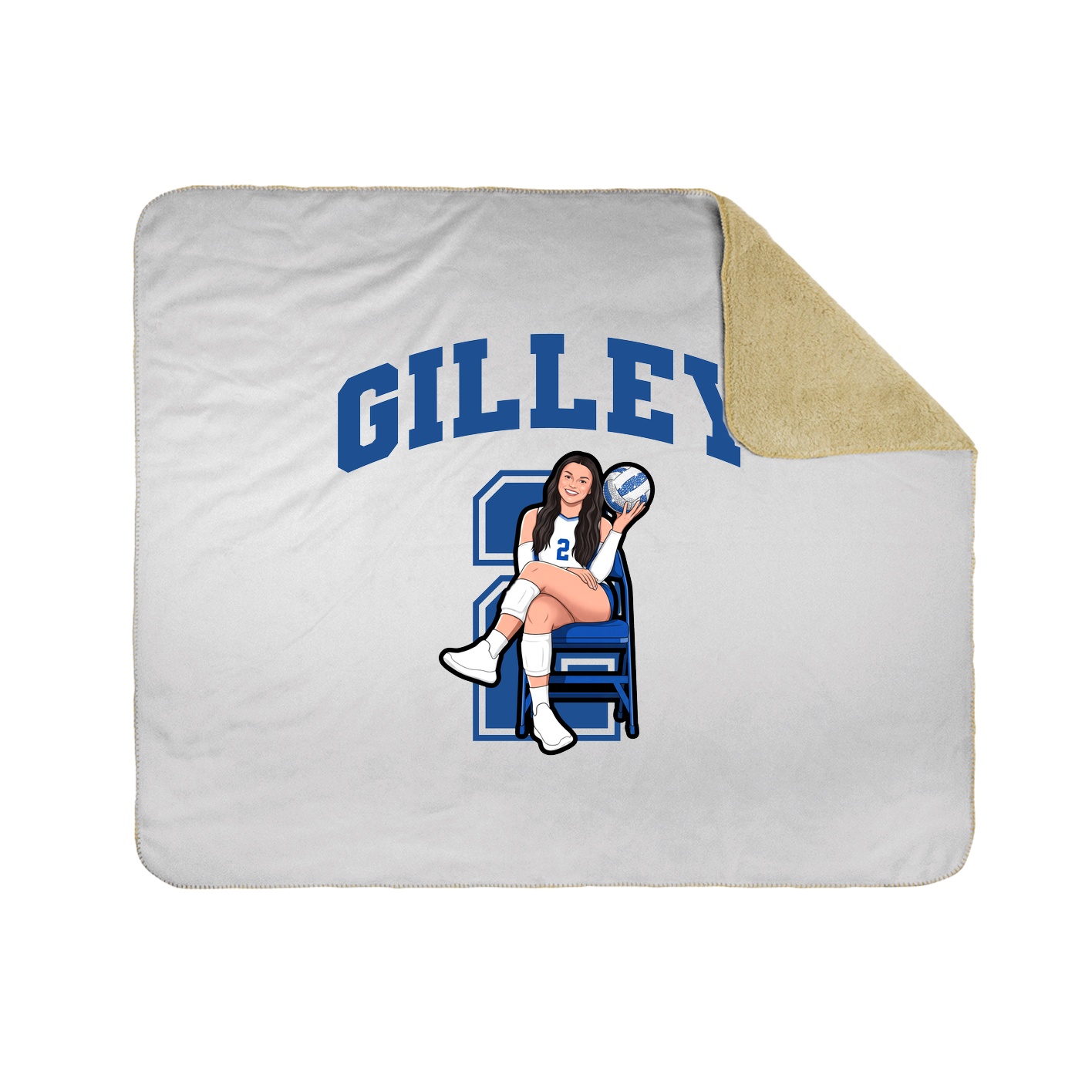 Throw Blanket — Number in White
