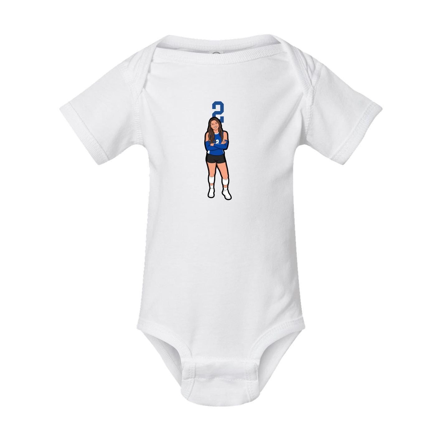 Baby Onesie — Number Top in White