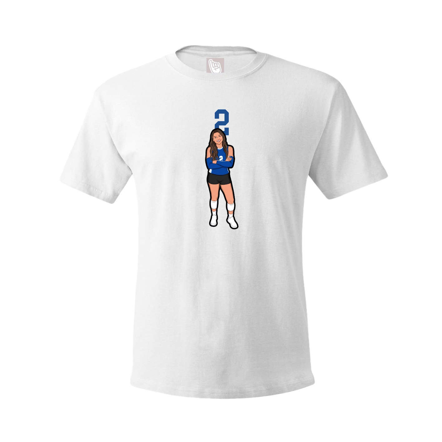 Youth Tee — Number Top in White