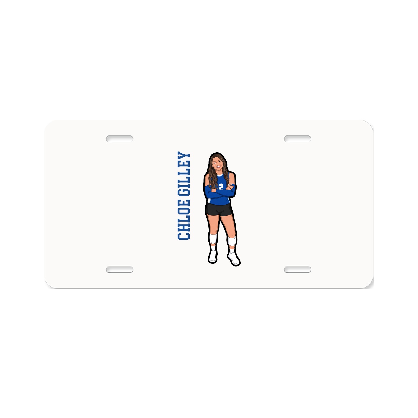 License Plate — Name Vertical in Classic
