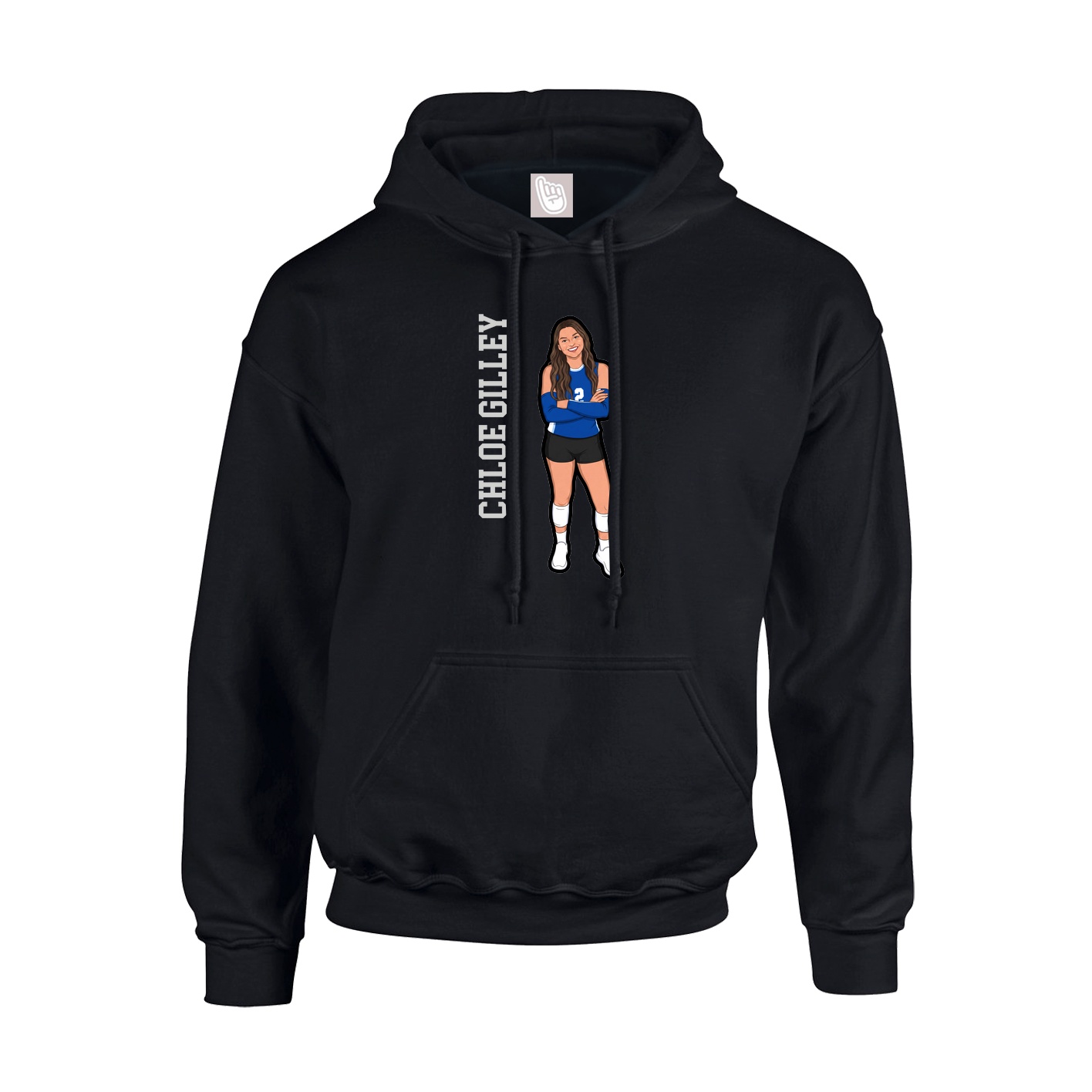 Youth Hoodie — Name Vertical in Black