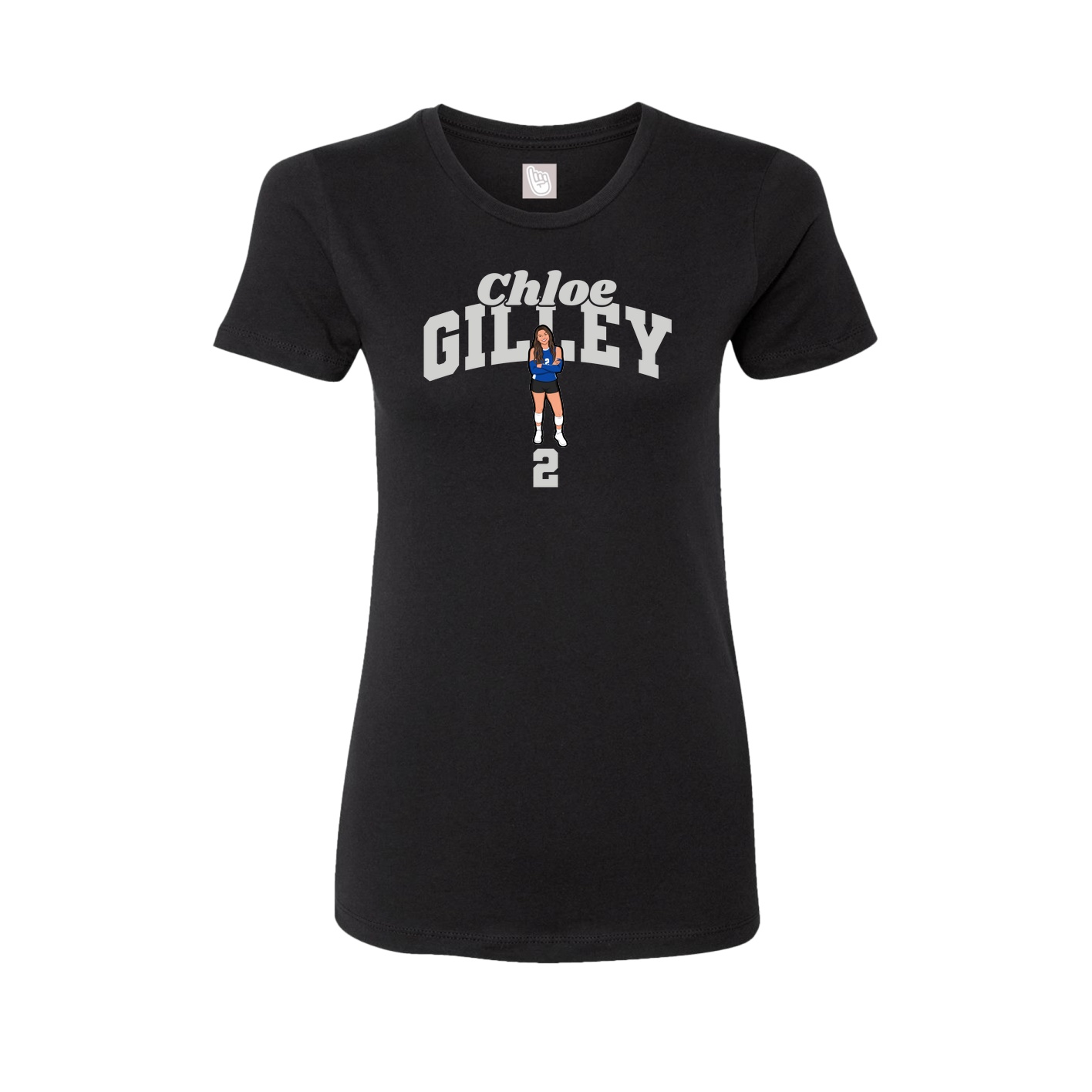 Fitted Women's Tee — Signature Arch in Black