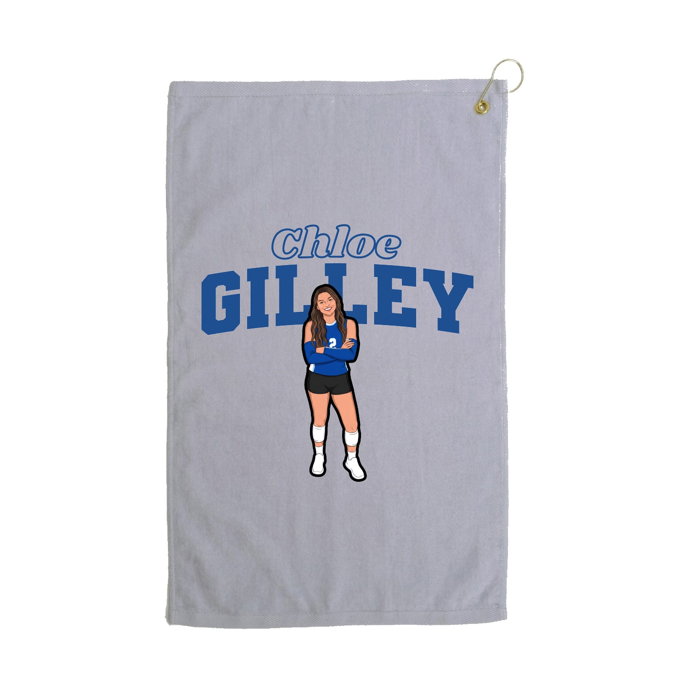 Golf Towel — Name Arch in Grey