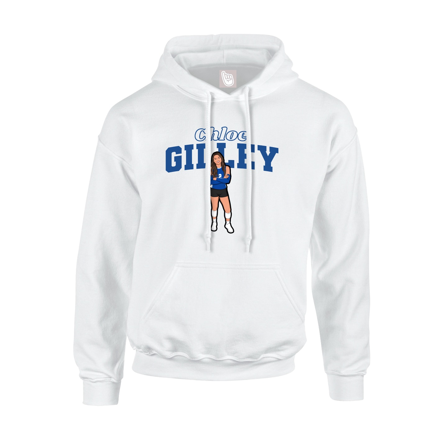 Hoodie — Name Arch in White