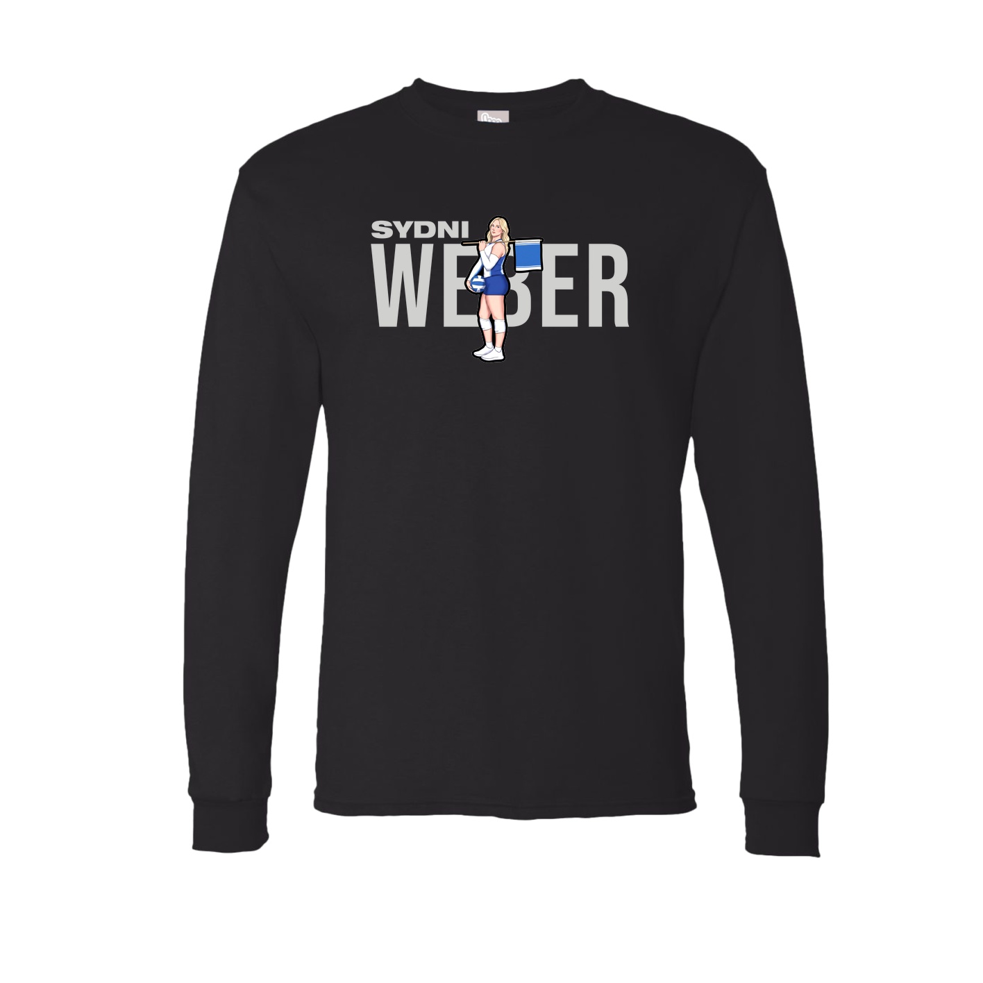 Long Sleeve Tee — Player Name in Black