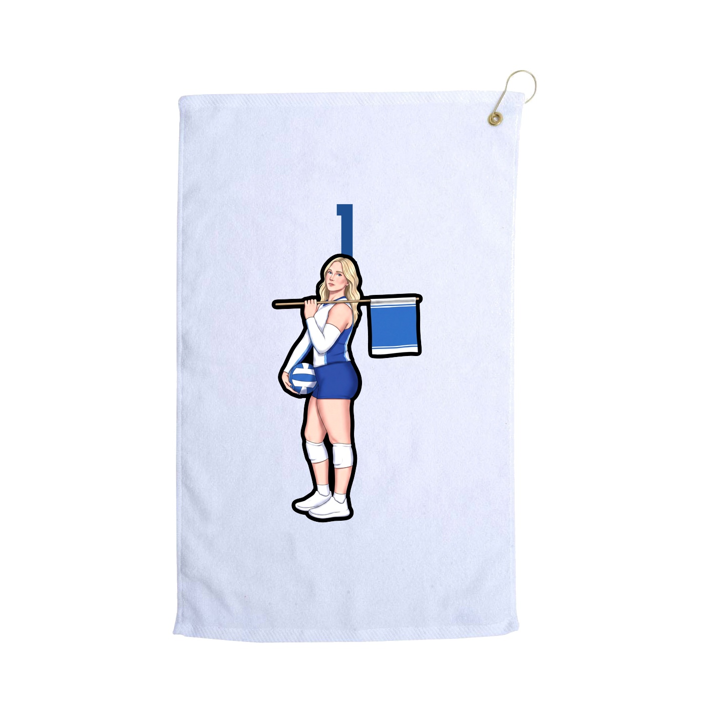 Golf Towel — Number Top in White
