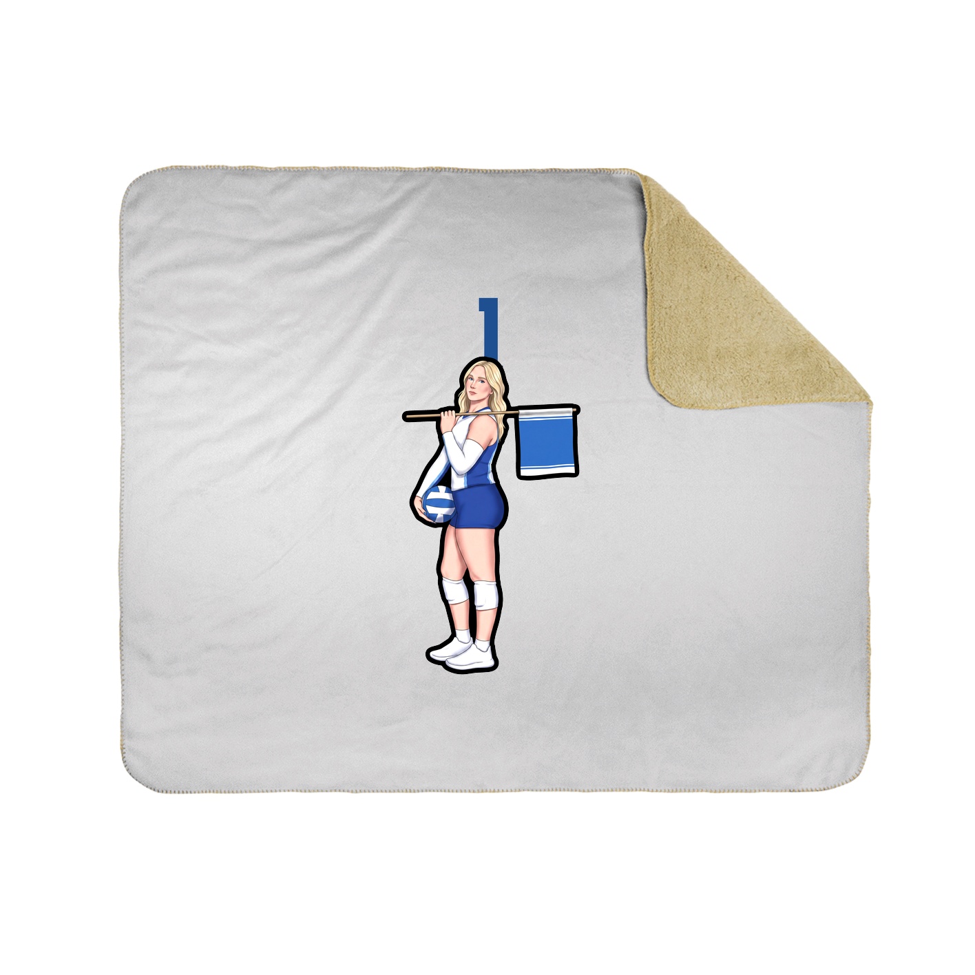 Throw Blanket — Number Top in White