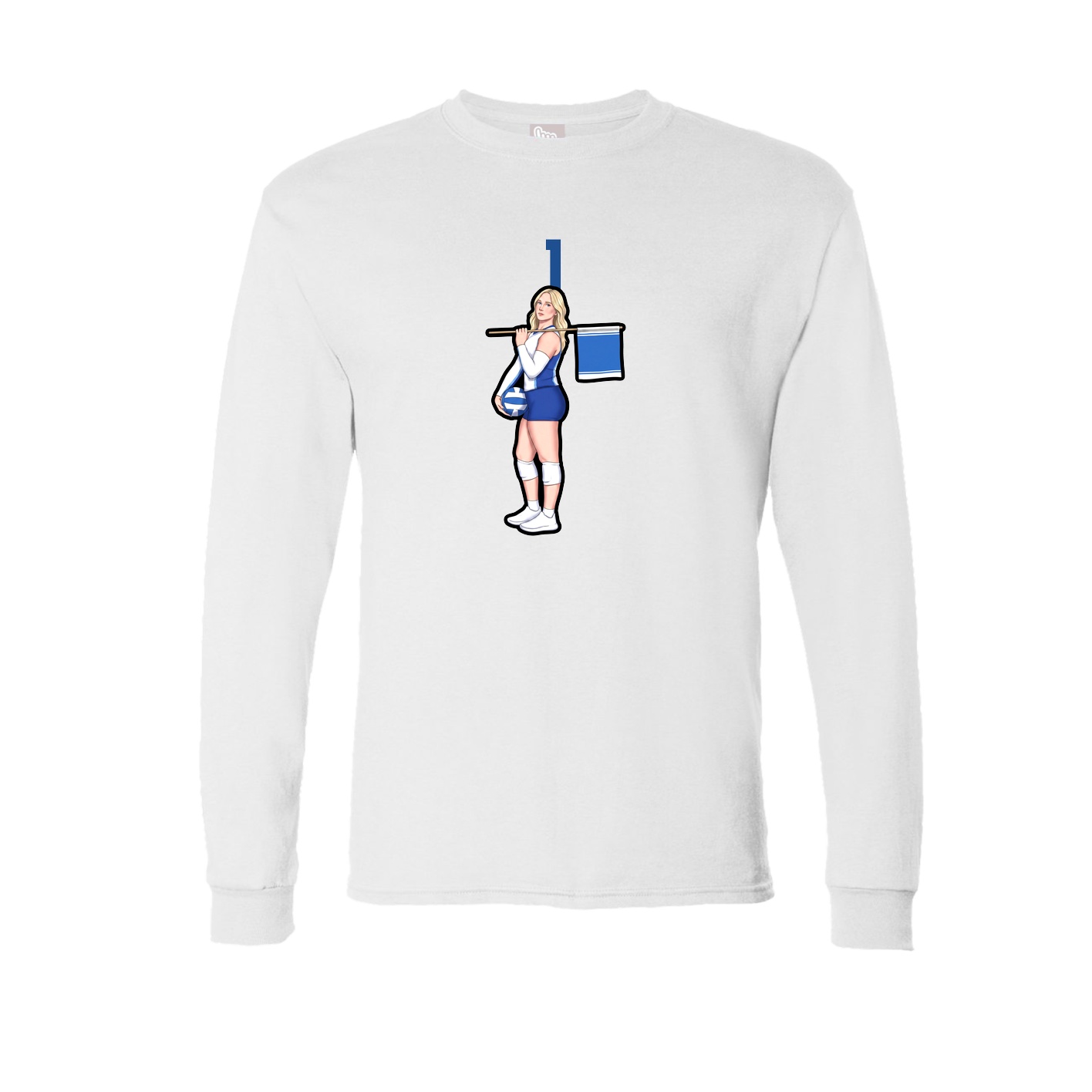 Long Sleeve Tee — Number Top in White